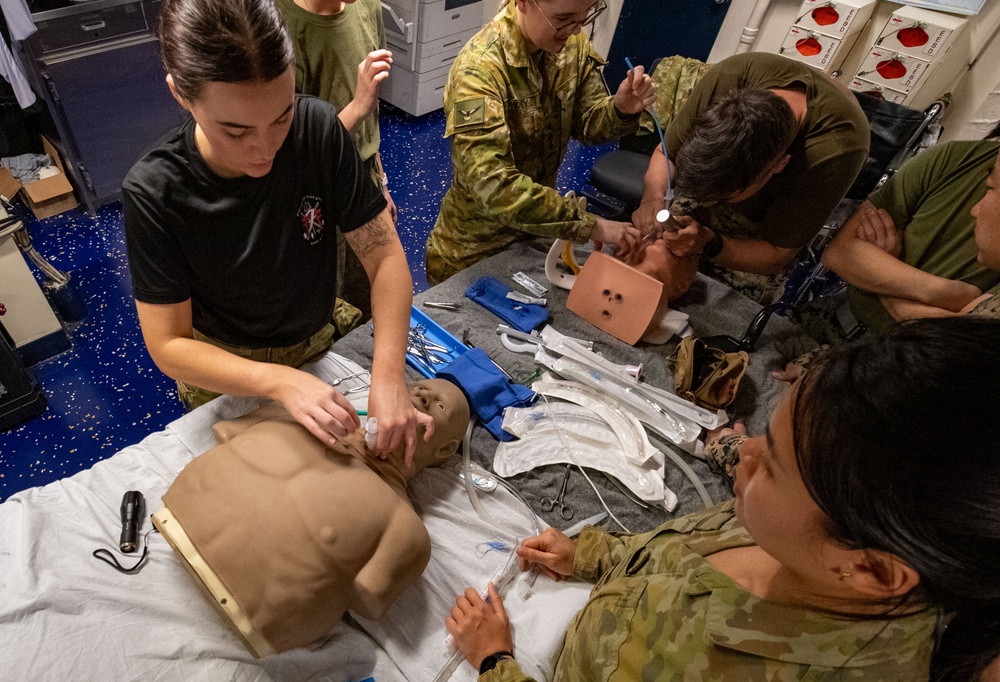 USS America (LHA 6) conducts intubation training during Talisman Sabre 25