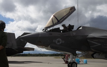 VMFA-311 conducts aircraft maintenance during Red Flag Alaska