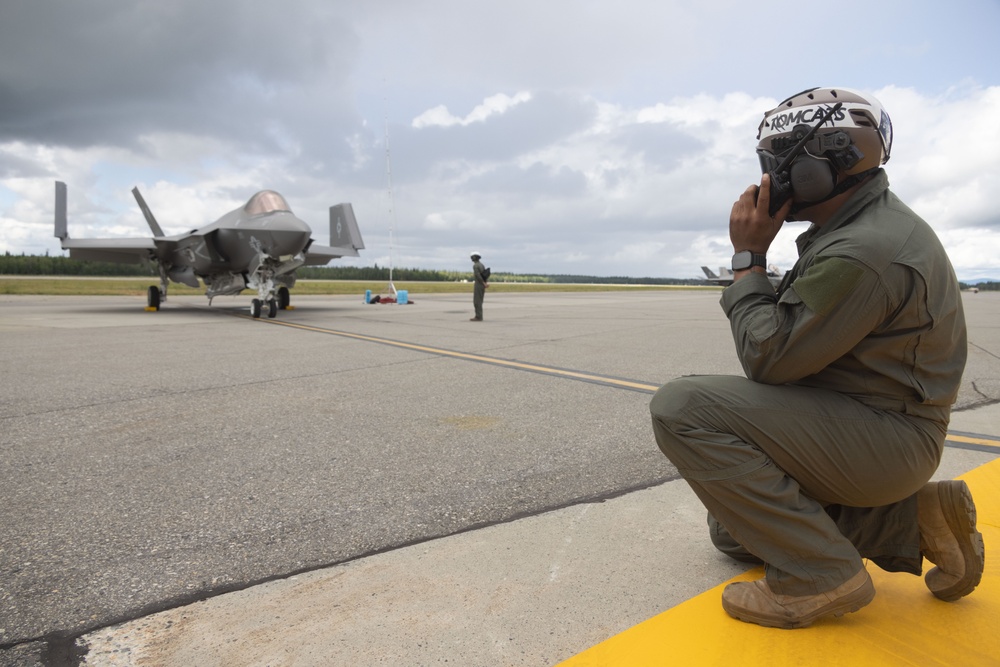 VMFA-311 conducts aircraft maintenance during Red Flag Alaska