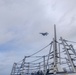 336th Fighter Squadron Conducts a Fly-by as USS Ralph Johnson (DDG 114) Departs Diego Garcia