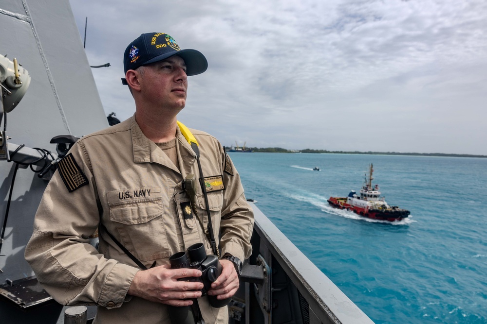 USS Ralph Johnson (DDG 114) Departs Diego Garcia