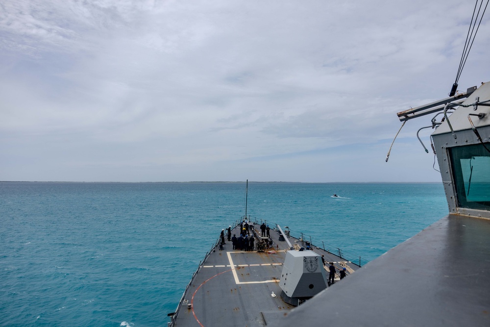 USS Ralph Johnson (DDG 114) Departs Diego Garcia