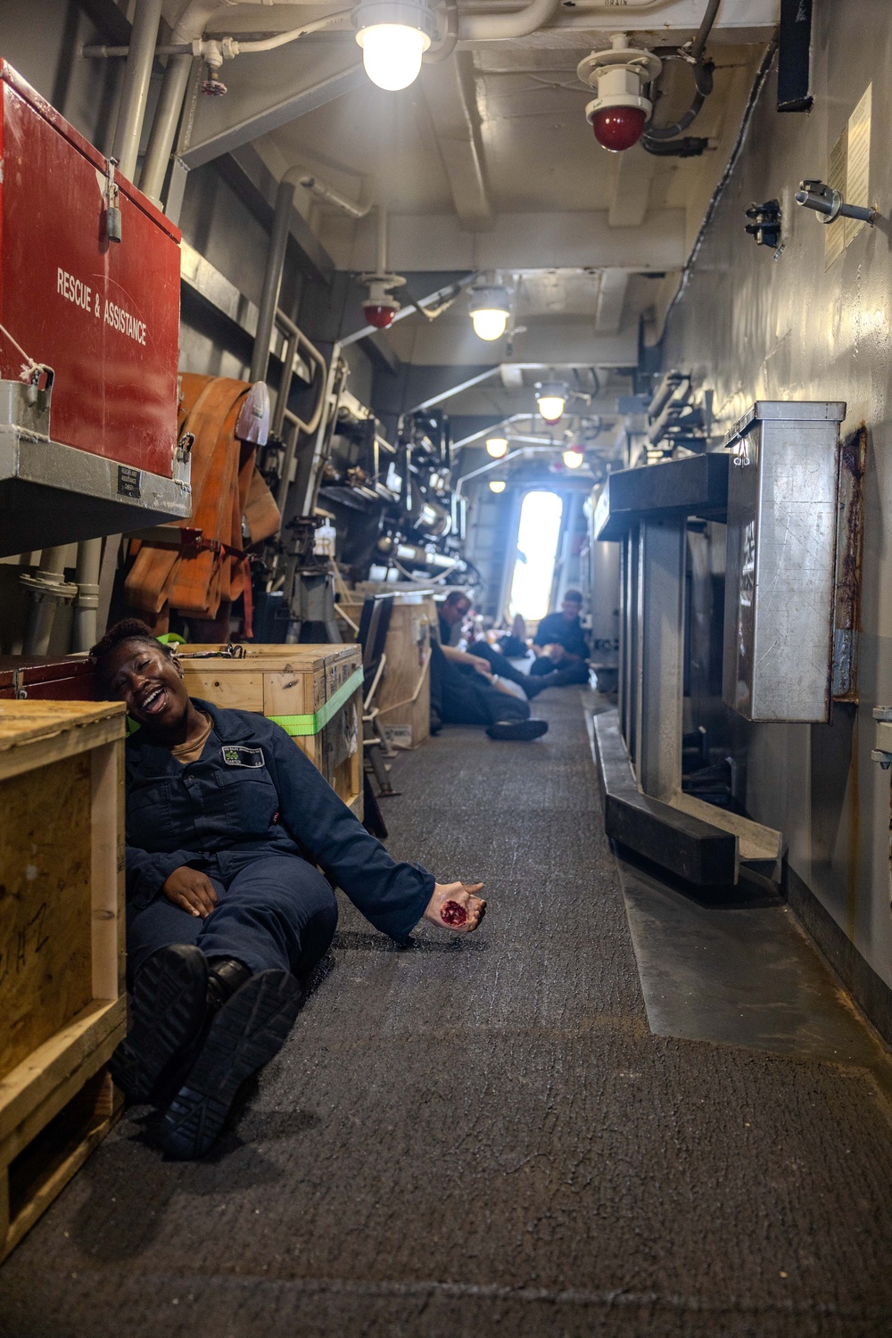 USS Ralph Johnson Sailors Respond to a Mass Casualty Drill