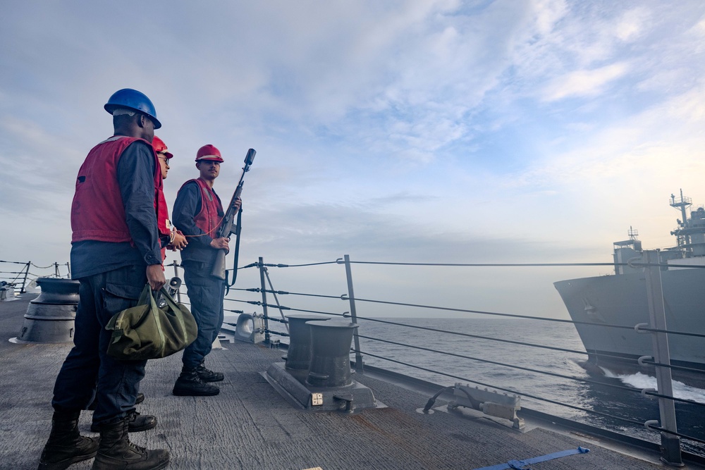 USS Ralph Johnson (DDG 114) Conducts an Underway Replenishment with USNS Amelia Earhart (T-AKE 6)
