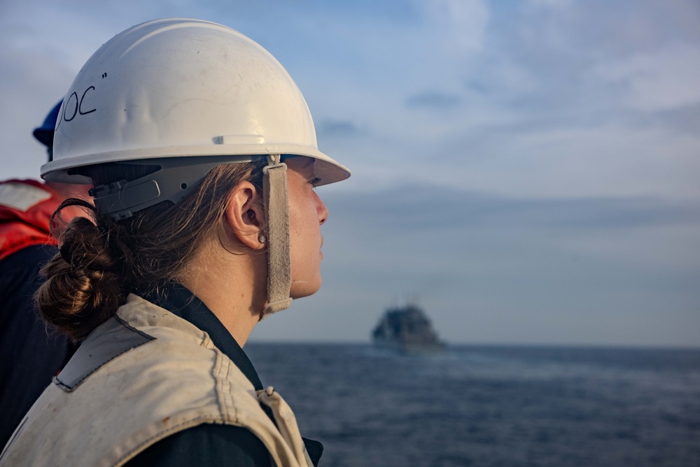 USS Ralph Johnson (DDG 114) Conducts an Underway Replenishment with USNS Amelia Earhart (T-AKE 6)