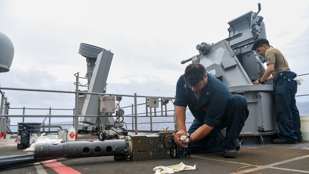 USS Pearl Harbor (LSD 52) Sailors Conduct Weapon Maintenance