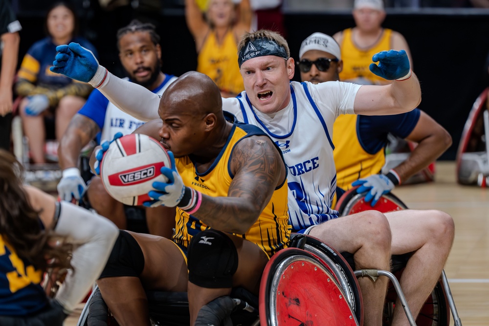 Air Force Warrior Games Athletes compete in wheelchair rugby