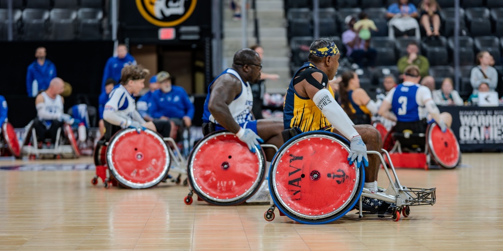 Air Force Warrior Games Athletes compete in wheelchair rugby