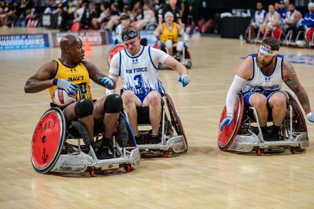 Air Force Warrior Games Athletes compete in wheelchair rugby