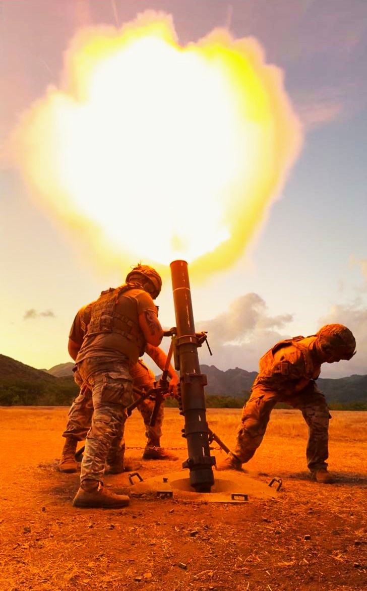 The 296th Infantry Battalion Executes Night Mortar Live-Fire Exercise