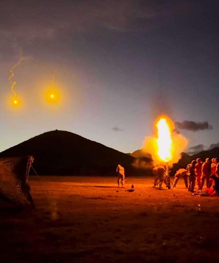 The 296th Infantry Battalion Executes Night Mortar Live-Fire Exercise