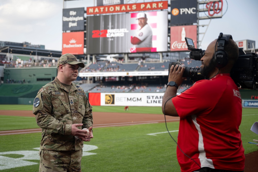 SD and Family Attend Space Force Military Appreciation Day at Nationals Park