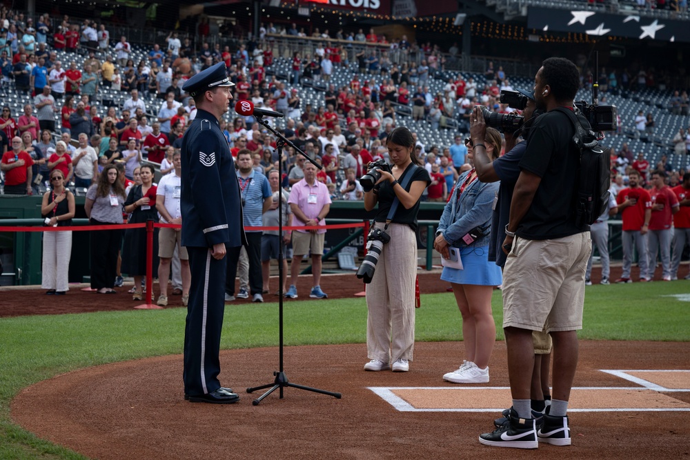 SD and Family Attend Space Force Military Appreciation Day at Nationals Park