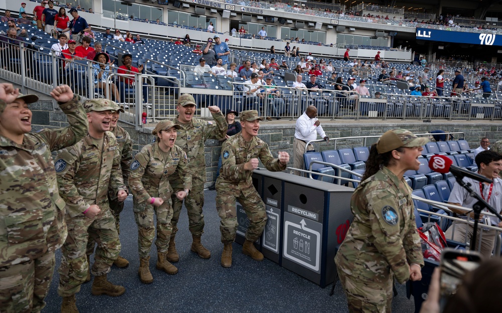 SD and Family Attend Space Force Military Appreciation Day at Nationals Park