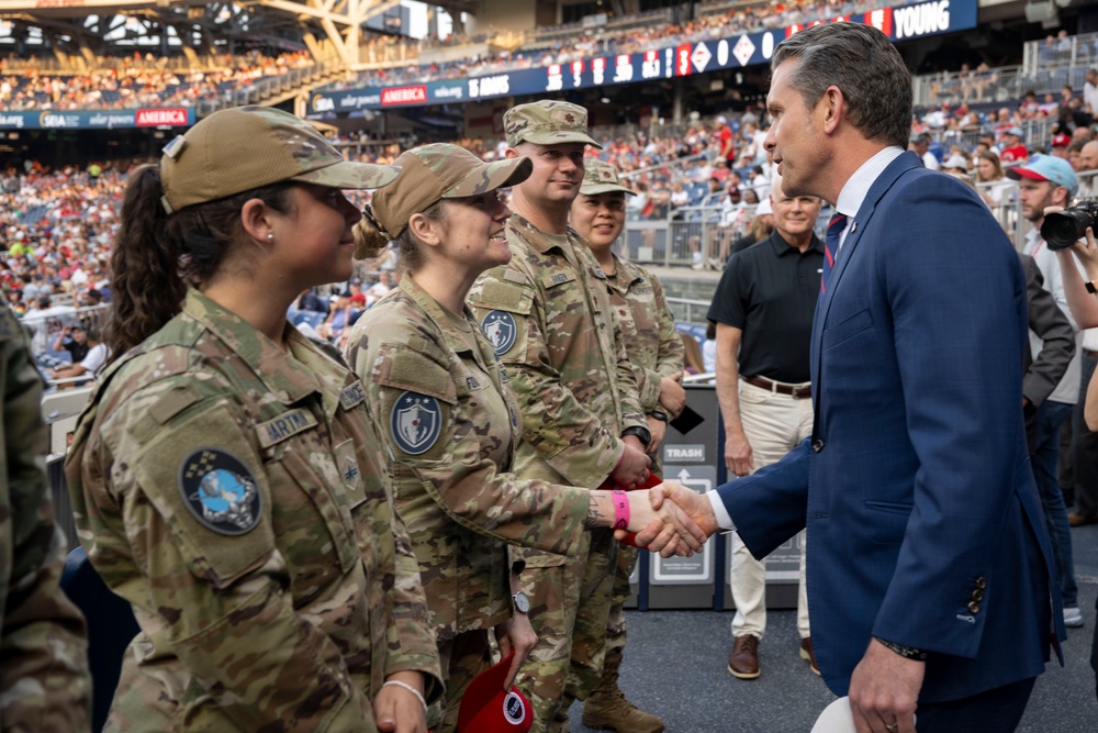 SD and Family Attend Space Force Military Appreciation Day at Nationals Park