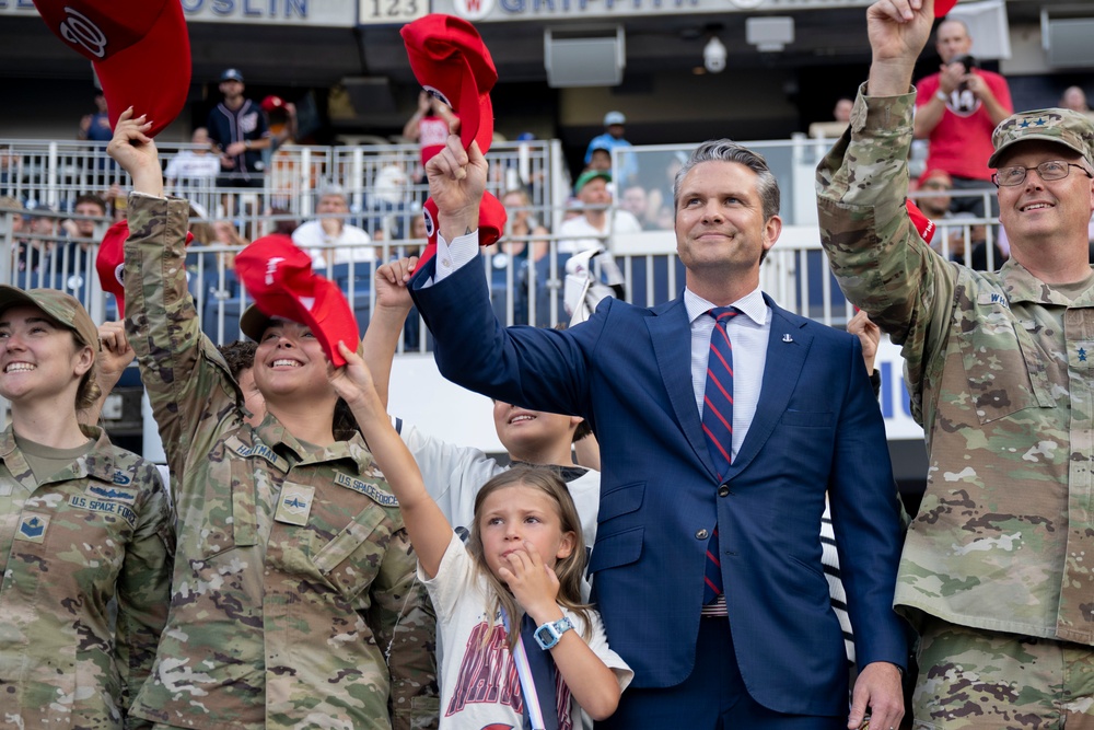SD and Family Attend Space Force Military Appreciation Day at Nationals Park