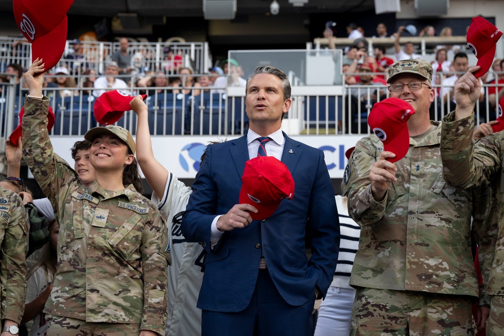 SD and Family Attend Space Force Military Appreciation Day at Nationals Park