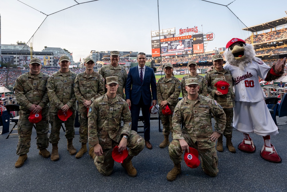 SD and Family Attend Space Force Military Appreciation Day at Nationals Park