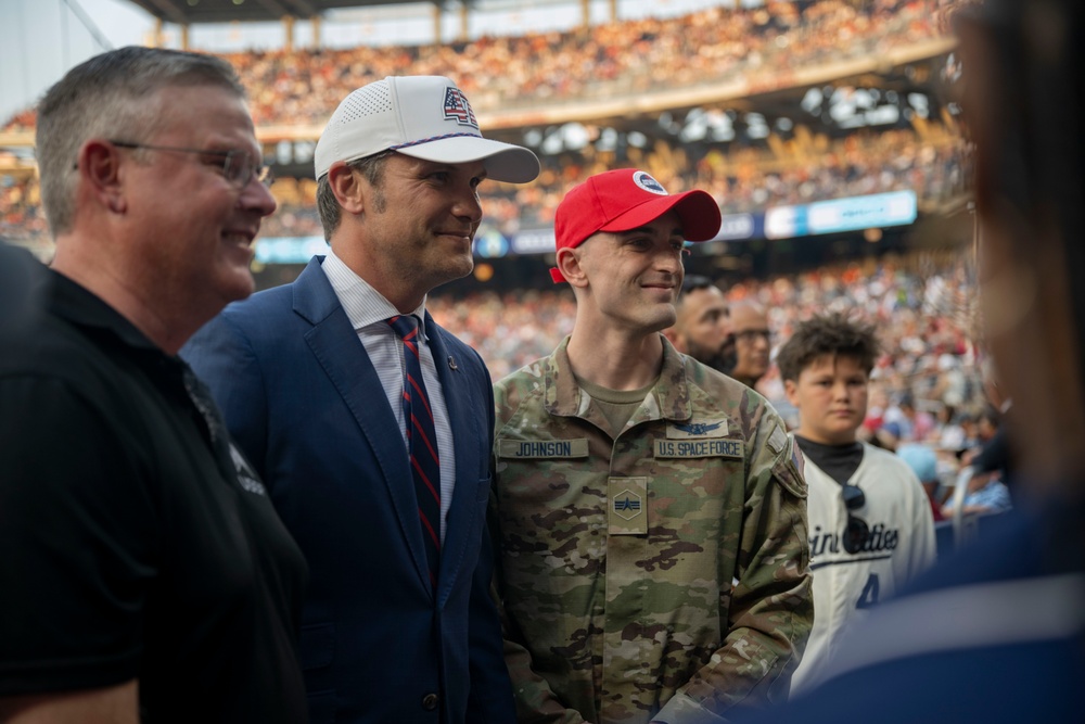 SD and Family Attend Space Force Military Appreciation Day at Nationals Park