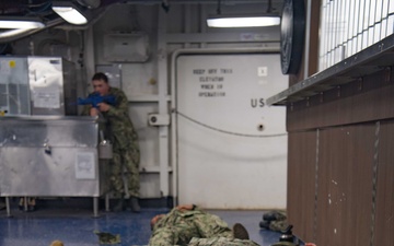 Reagan Sailors Work Together on a Mass Casualty Drill