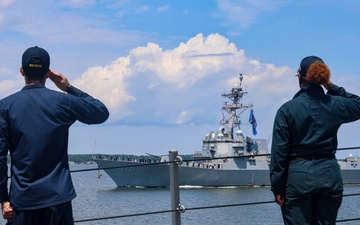 USS Bulkeley Departs Naval Weapons Station Yorktown
