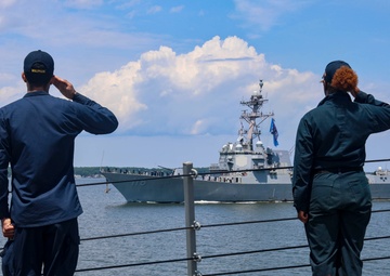 USS Bulkeley Departs Naval Weapons Station Yorktown