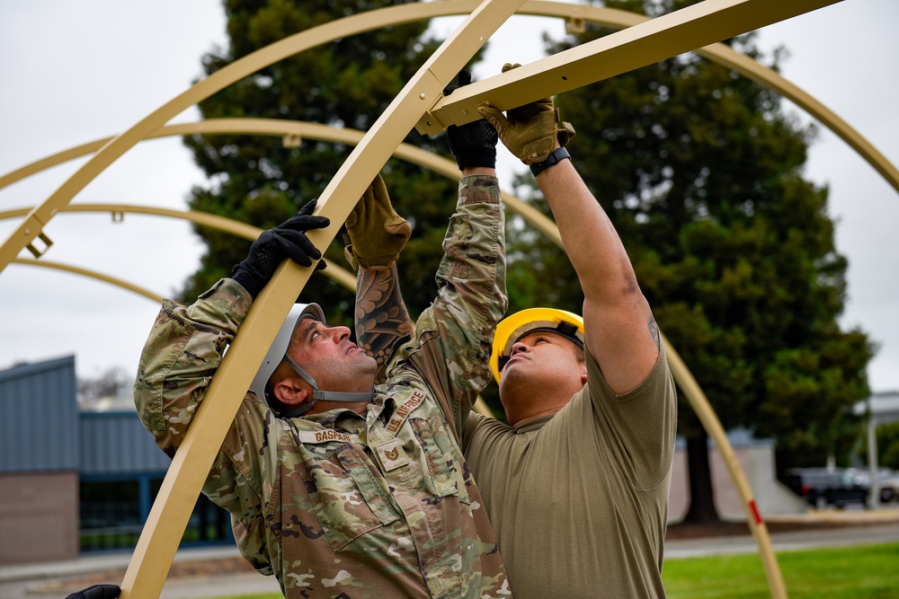 Airmen Train for Rapid Shelter Deployment in Field Exercise