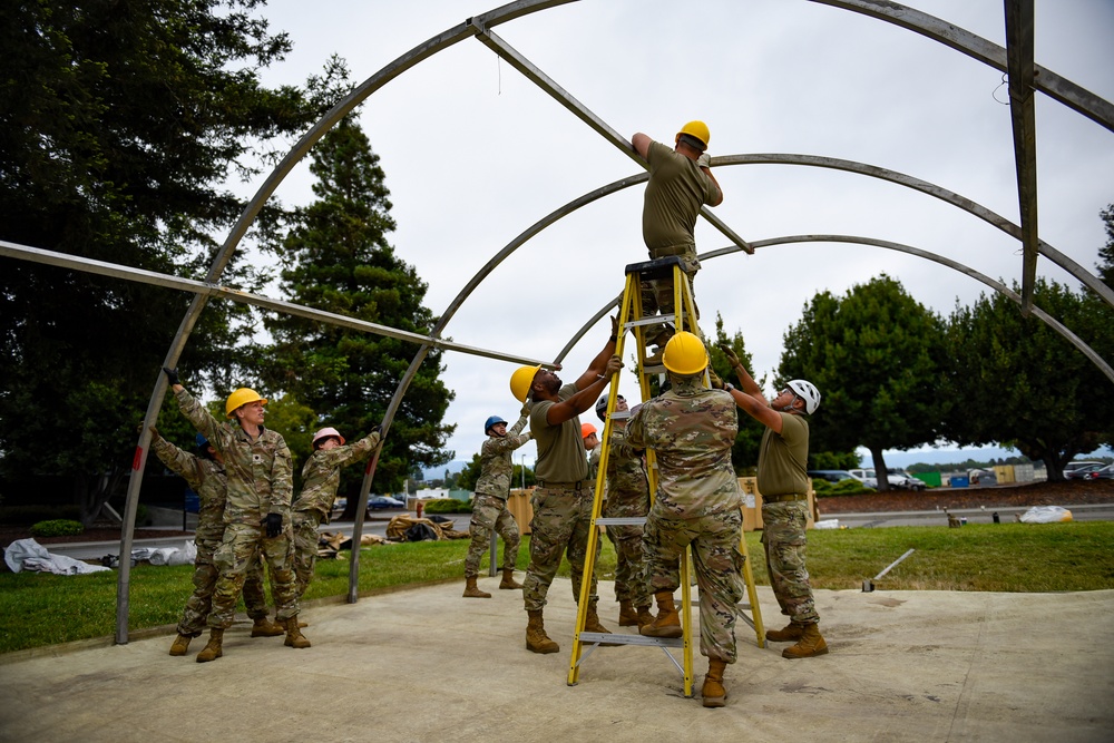 Airmen Train for Rapid Shelter Deployment in Field Exercise