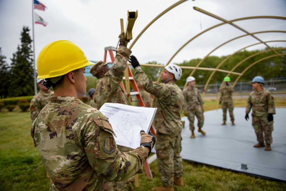 Airmen Train for Rapid Shelter Deployment in Field Exercise