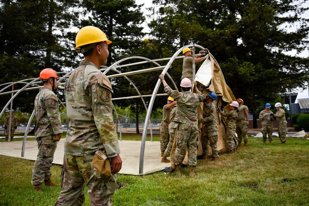 Airmen Train for Rapid Shelter Deployment in Field Exercise