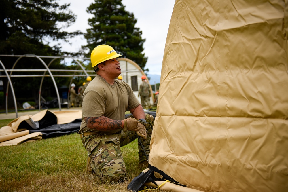 Airmen Train for Rapid Shelter Deployment in Field Exercise
