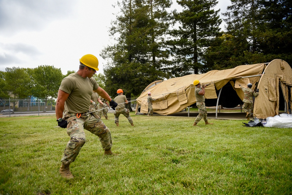Airmen Train for Rapid Shelter Deployment in Field Exercise