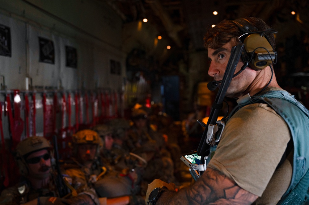 MC-130J supports Special Tactics static line currency training