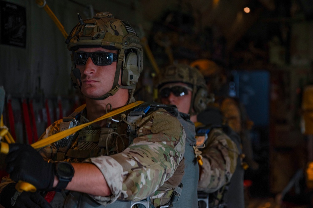 MC-130J supports Special Tactics static line currency training