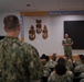 Admiral Kilby speaking to Senior Enlisted Academy Class 286