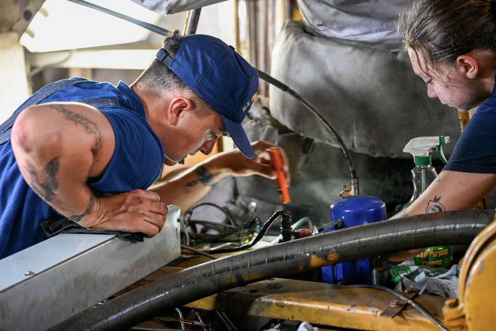 Coast Guard Cutter Forward's crew maintains the cutter's readiness