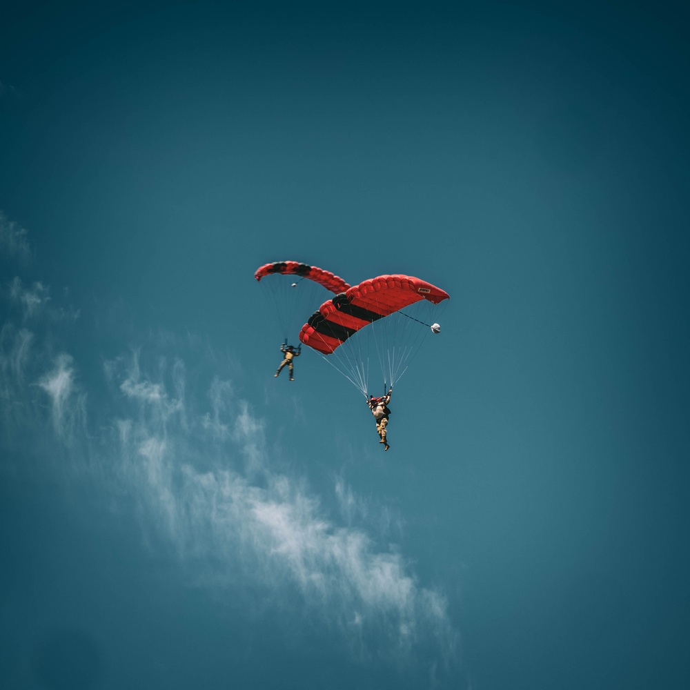 U.S. Army Soldiers Conduct Airborne Jump from C-130 During Recruitment Event in Hawaii