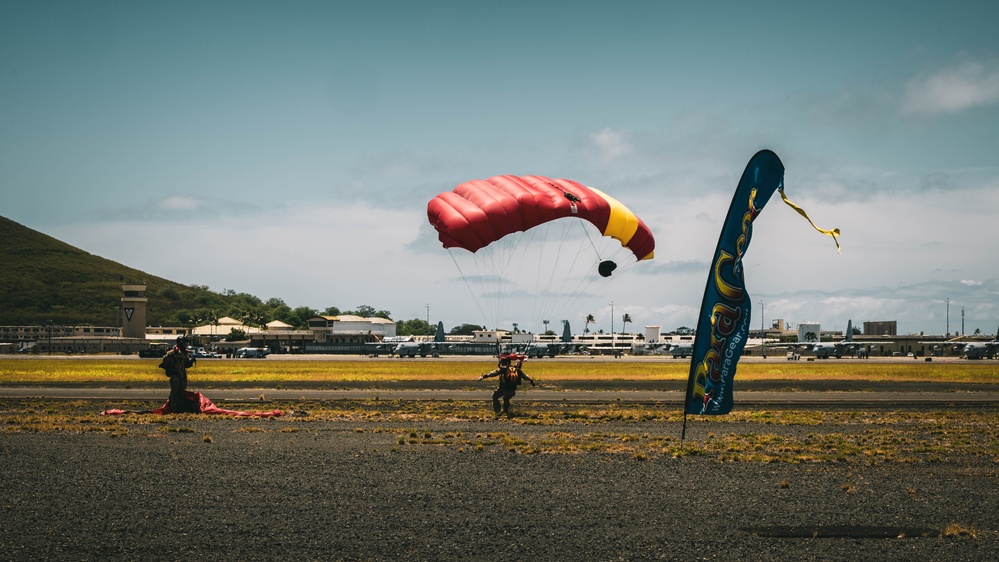 U.S. Army Soldiers Conduct Airborne Jump from C-130 During Recruitment Event in Hawaii