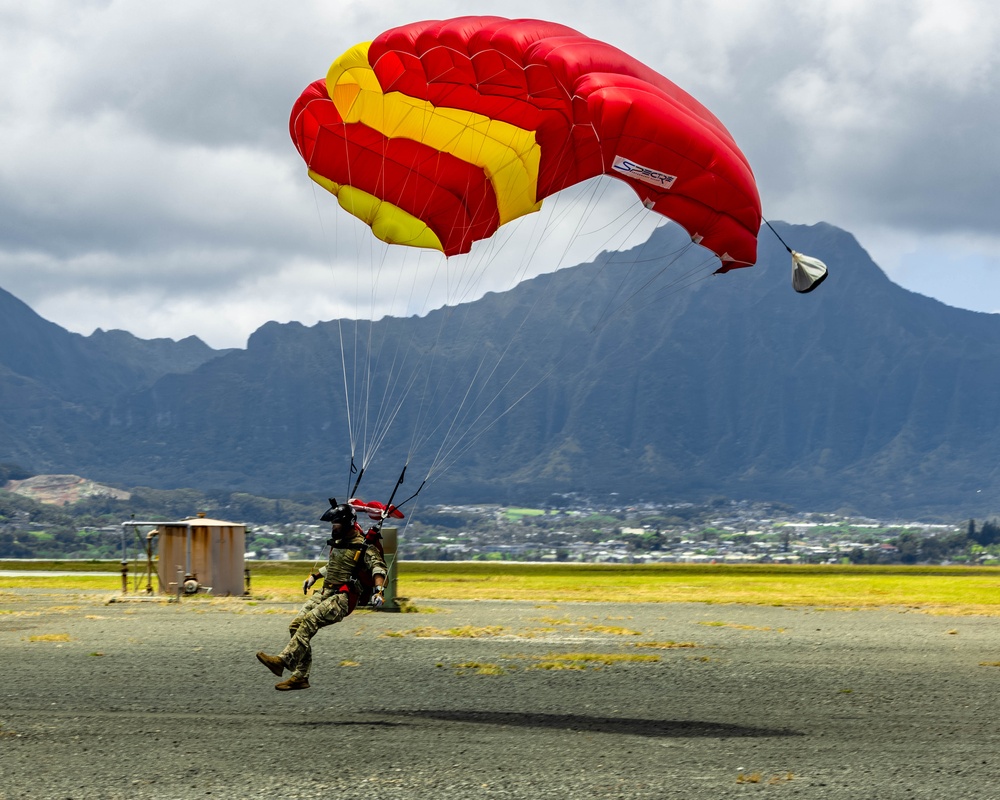 U.S. Army Soldiers Conduct Airborne Jump from C-130 During Recruitment Event in Hawaii