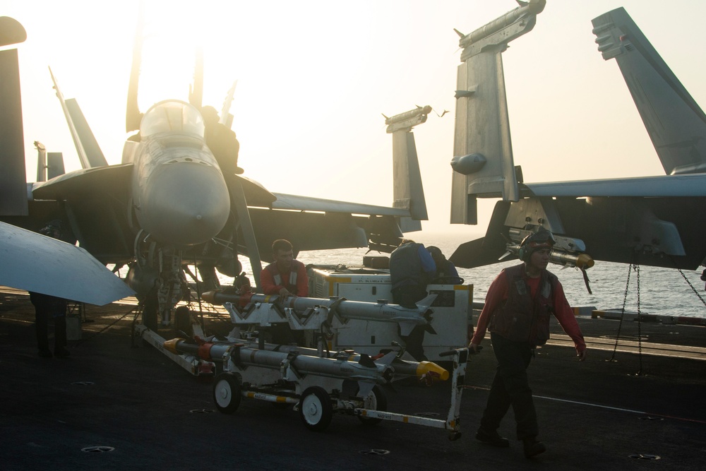 Nimitz Sailors Move Ordnance