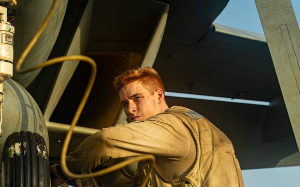Nimitz Sailors Conduct Routine Maintenance on Aircraft