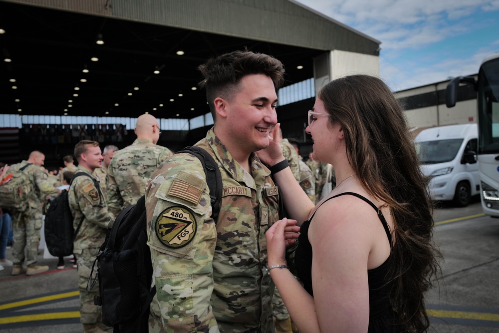 480th Fighter Squadron, support teams return to Spangdahlem Air Base after CENTCOM deployment