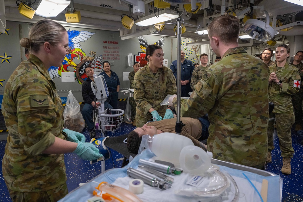Australian Army Conducts Medical Training aboard USS America (LHA 6) During Talisman Sabre 25