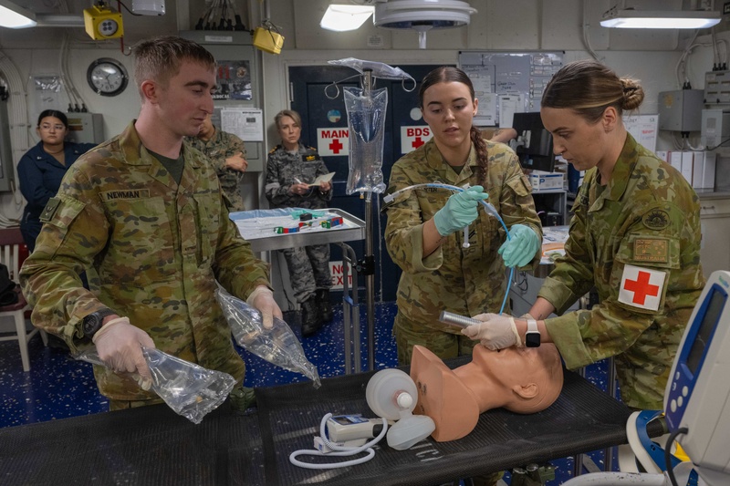 Australian Army Conducts Medical Training aboard USS America (LHA 6) During Talisman Sabre 25