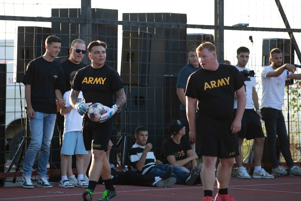 KFOR Regional Command East Liaison Monitoring Team friendly soccer match