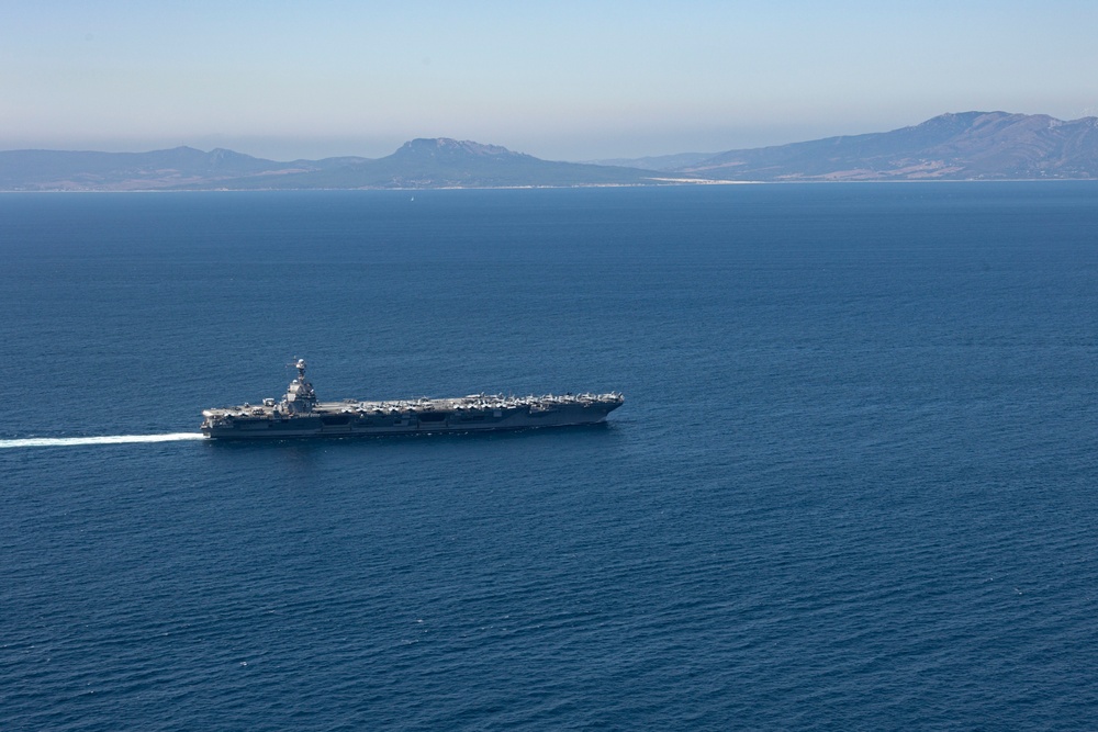 USS Gerald R. Ford (CVN 78) Transits the Strait of Gibraltar
