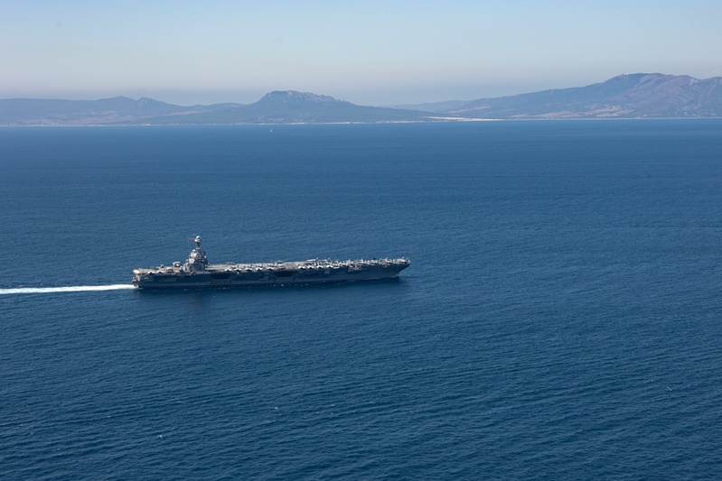 USS Gerald R. Ford (CVN 78) Transits the Strait of Gibraltar