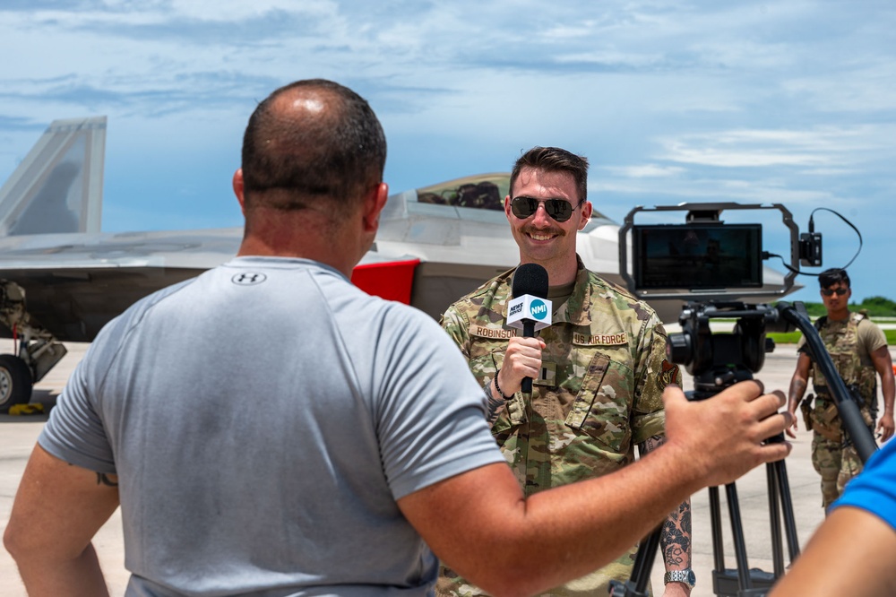 3rd Air Expeditionary Wing team welcomes community members  to a “Pet the Jet” day in Saipan