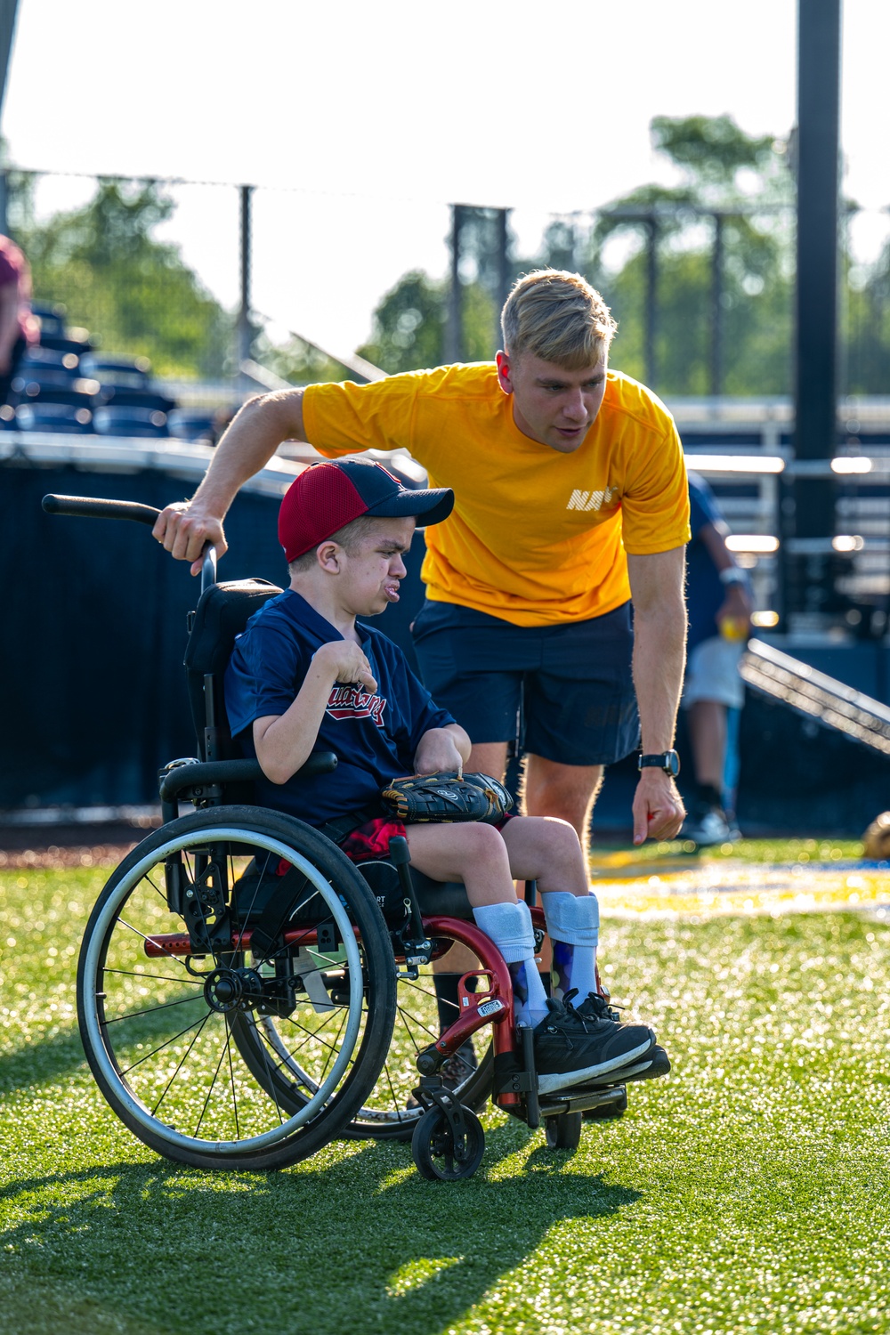 Sailors play baseball with local children during Navy Week Milwaukee 2025