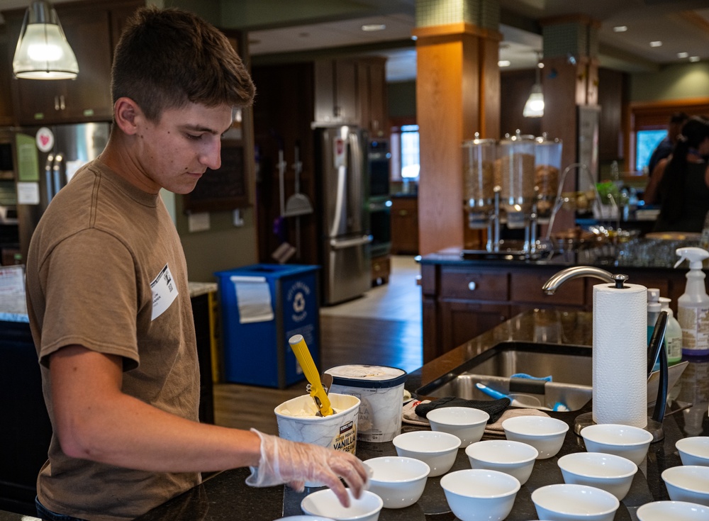 Sailors serve food at Ronald McDonald House Charities of Eastern Wisconsin during Navy Week Milwaukee 2025